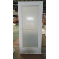 1-Lite White Primed With Dual White Laminated (Obscure) Glass Bathroom Door (Square Sticking) (1-3/4")